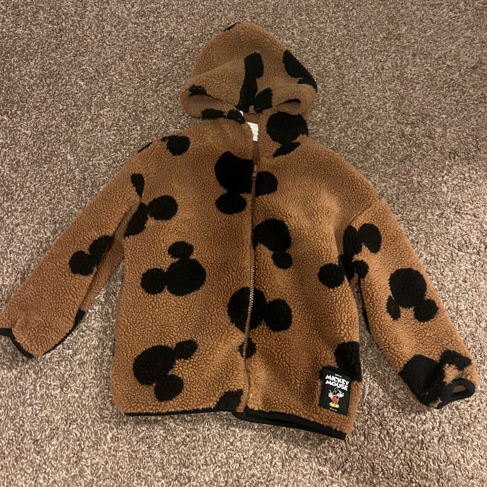 Unisex Kids’ Disney Fleece Lined Mickey Mouse Jacket 3T/4T